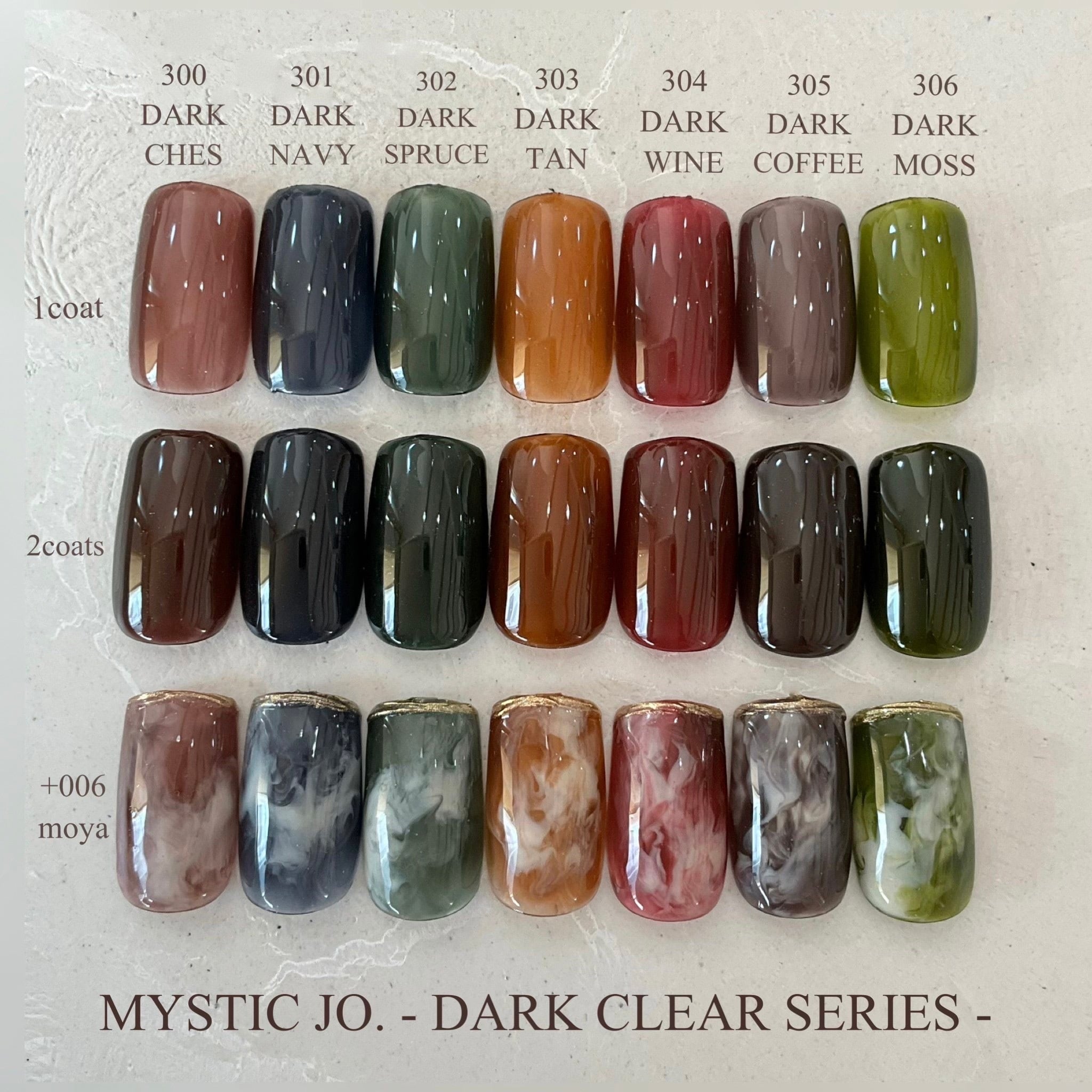 Mystic Jo. - Dark Clear Series, 7 shades (Individual/Full set)
