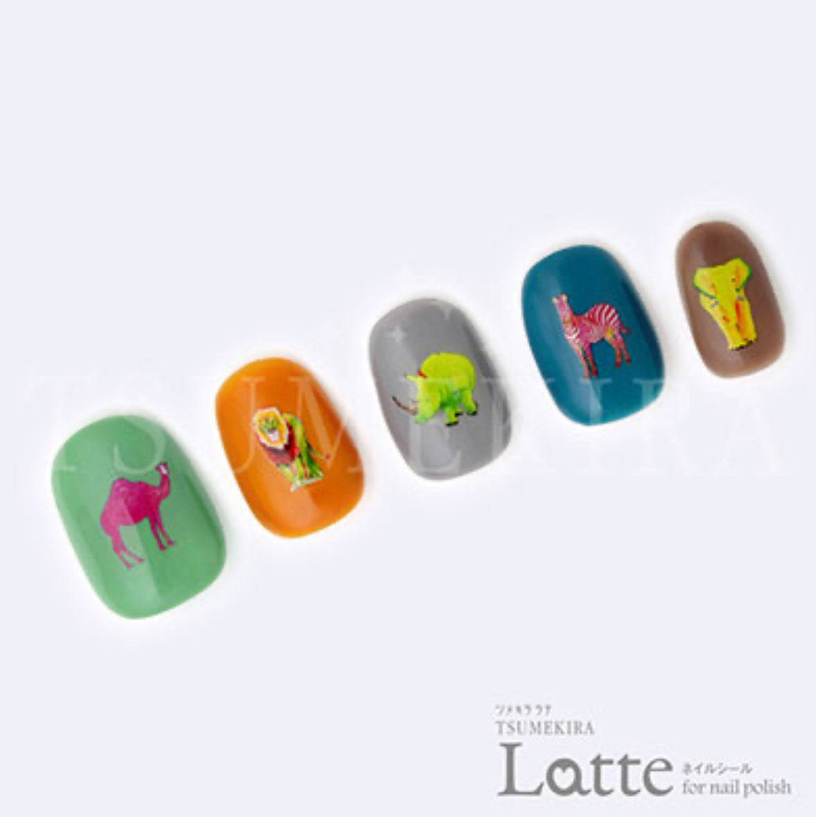 Tsumekira (latte) - Fujiyoshi Brother’s Colorful Animals Nail Sticker
