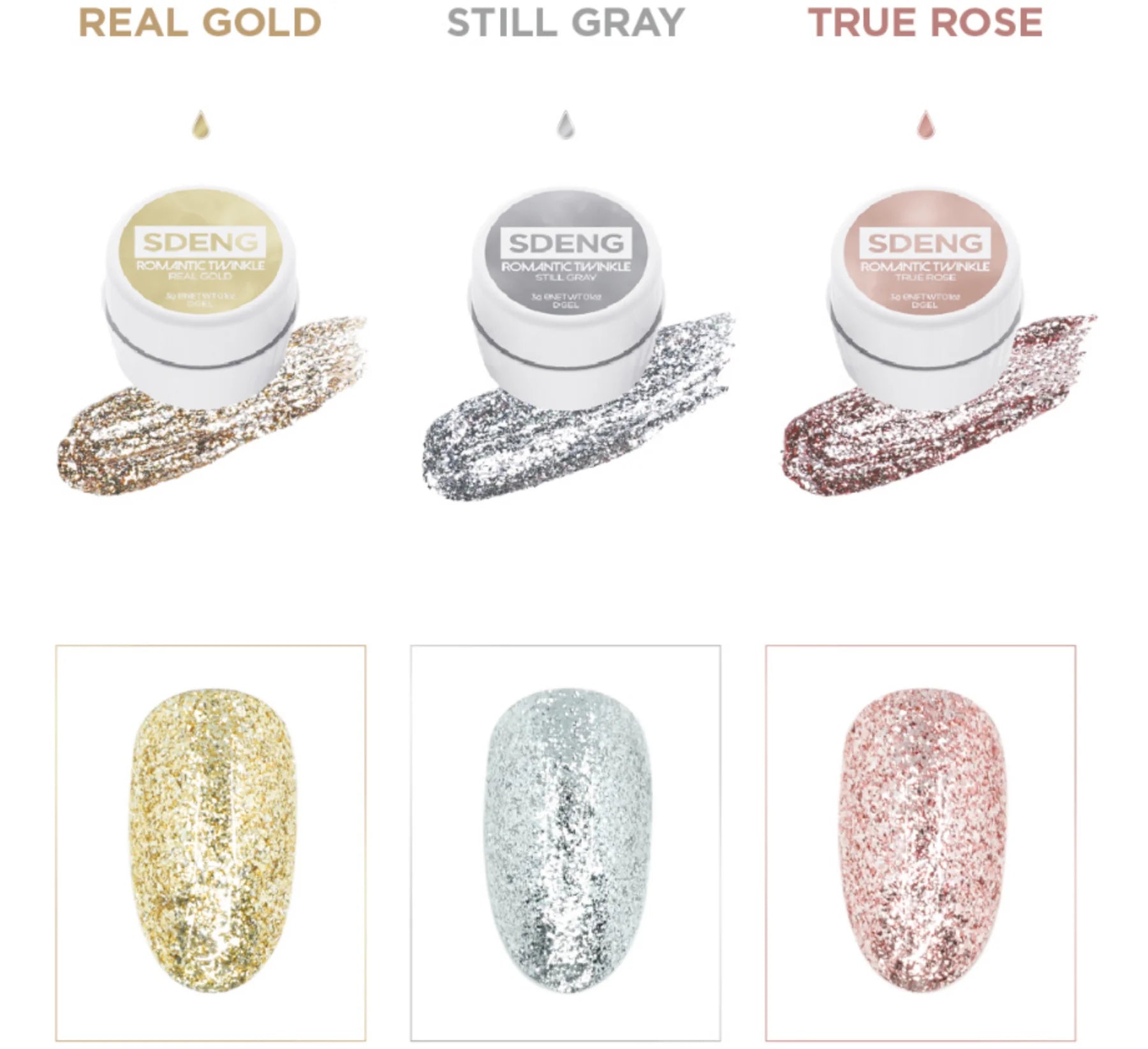 Dgel - Romantic Twinkle Metallic Glitter Foil Set