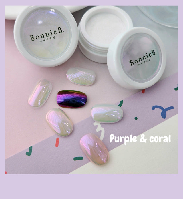 Bonniebee - Petit Satin Mirror Powder Purple & Coral